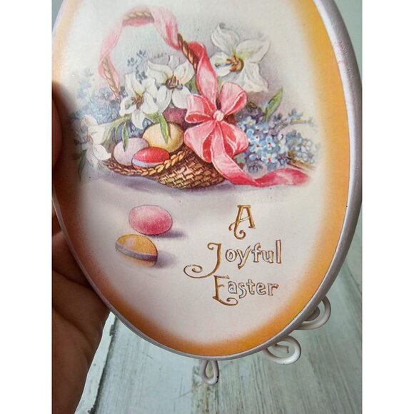 Victorian style Easter sign spring egg basket vintage - Picture 3 of 7